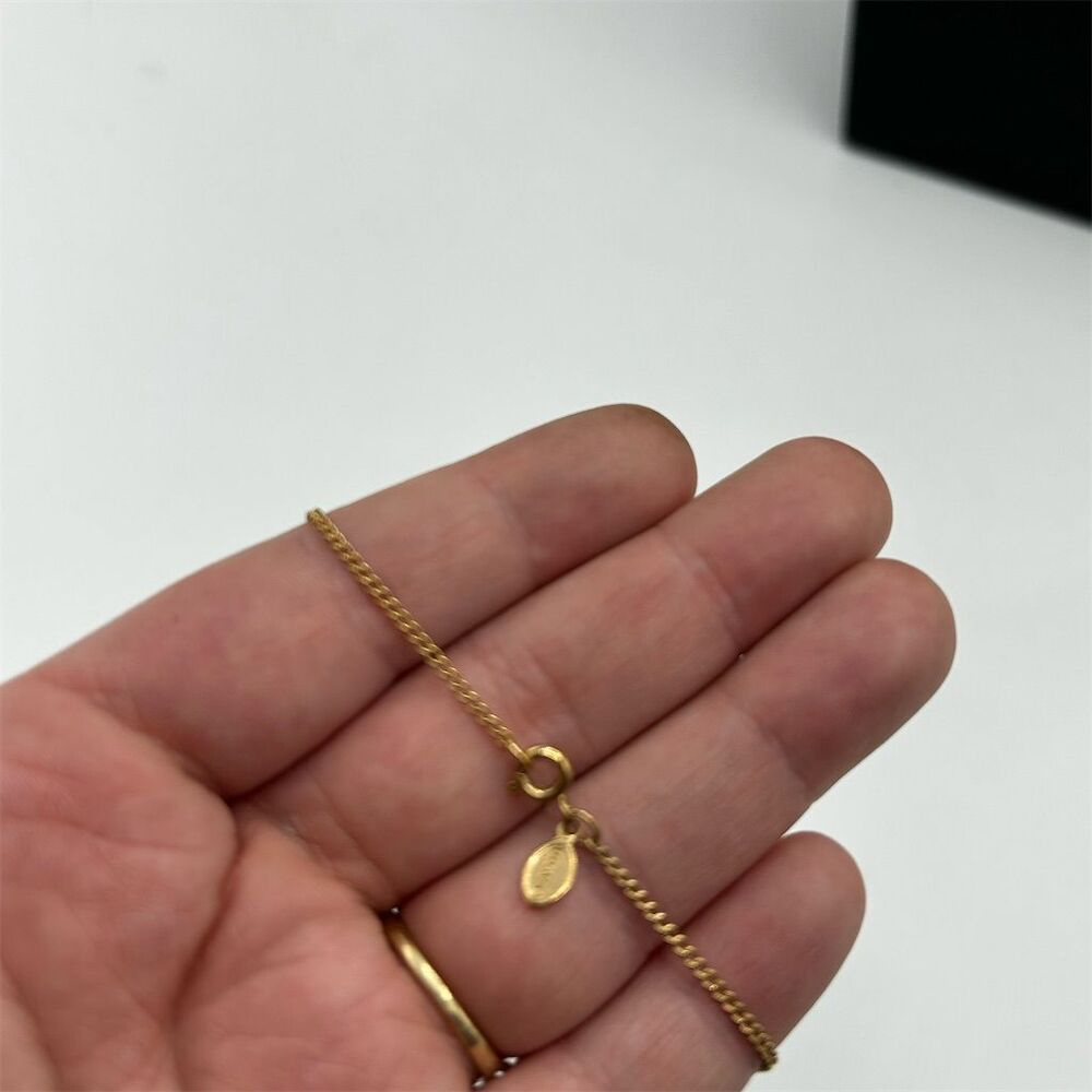 Vintage Gold Tone And Glass Yellow Orange Stone Necklace by Avon - Picture 3 of 3